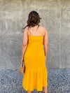 Golden Summer Midi Dress