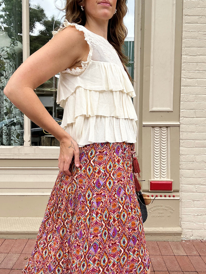 Bad Romance Tiered Tank in Ivory