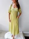 Kiwi Embroidered Midi Dress
