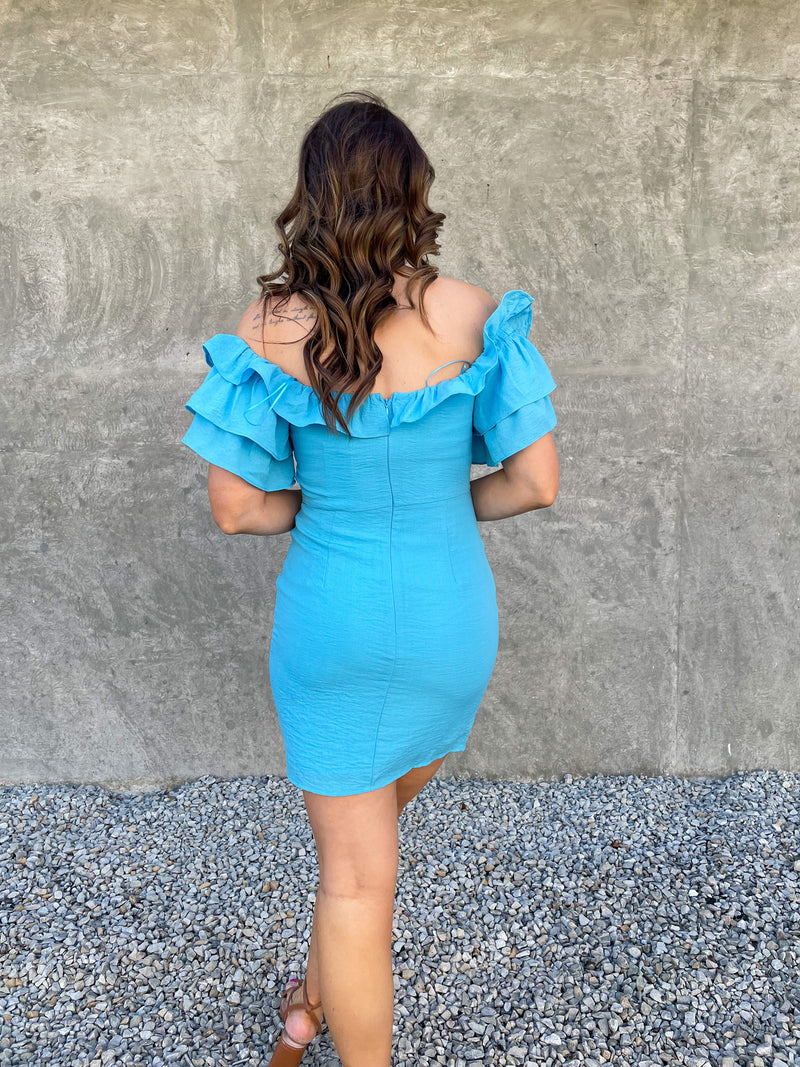Sky Blue Mini Dress