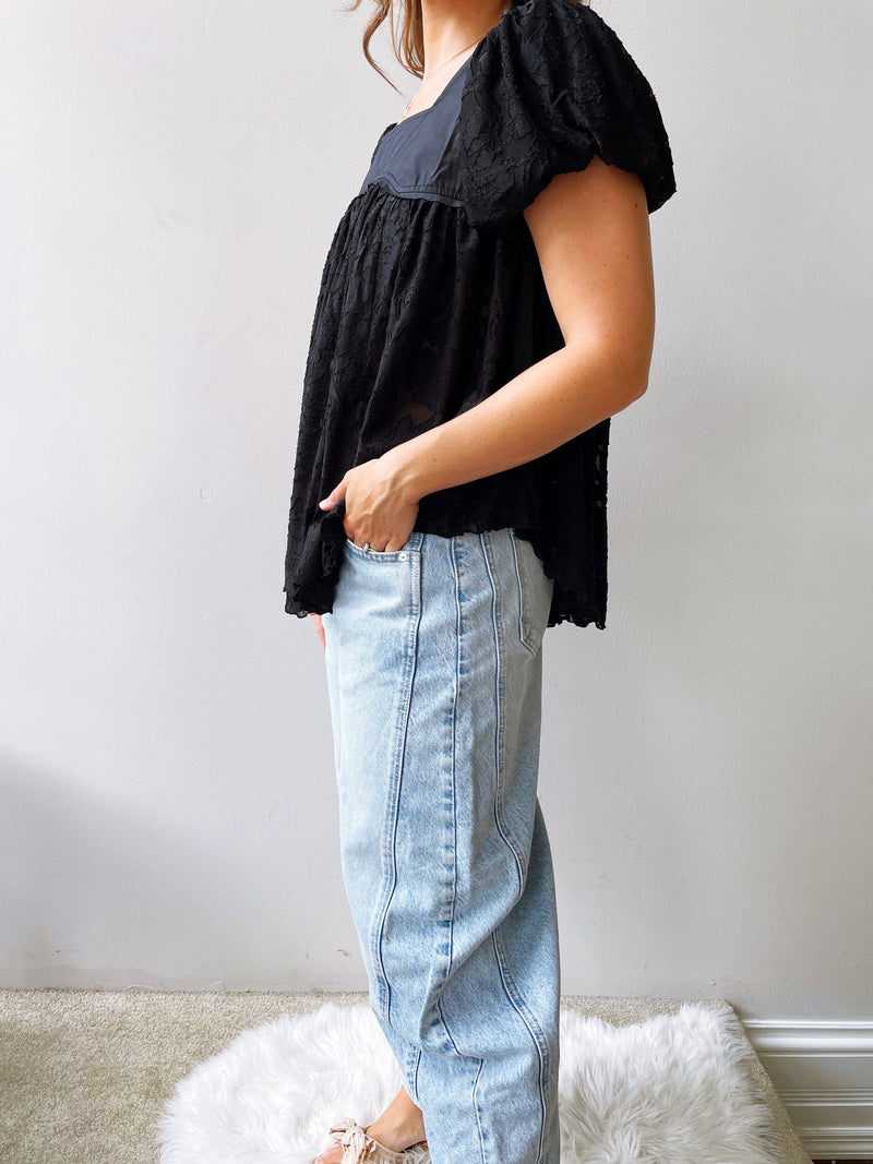 Sunrise To Sunset Blouse in Washed Black