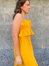 Golden Summer Midi Dress