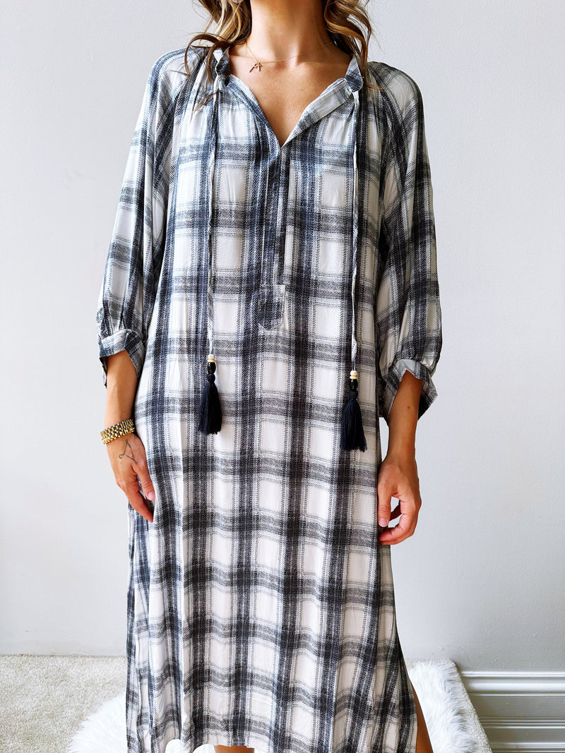 Plaid Tunic Midi Dress