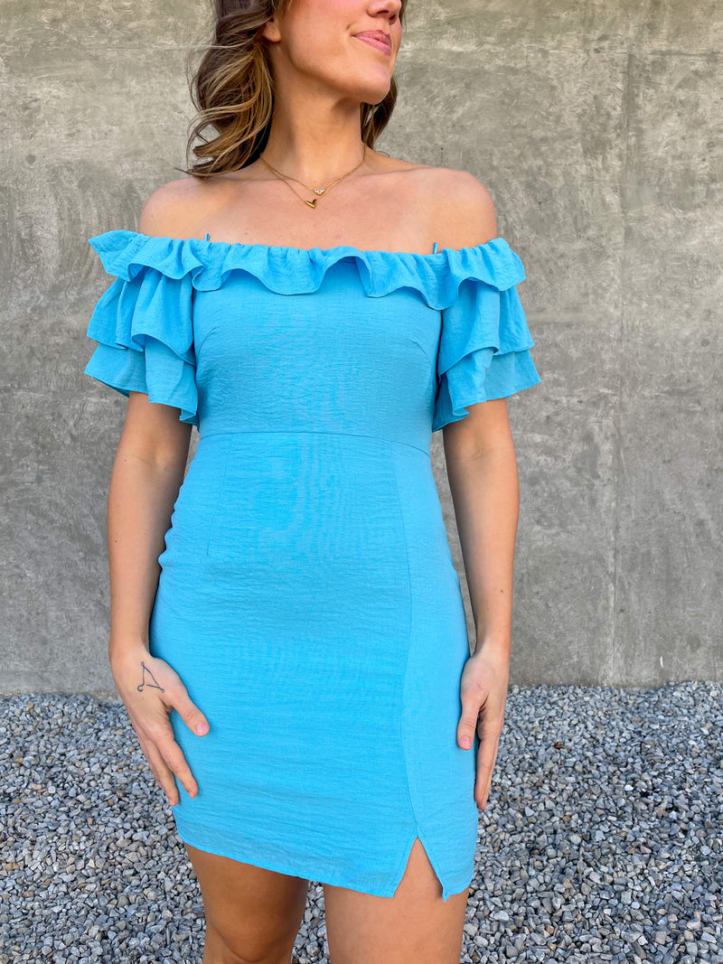 Sky Blue Mini Dress