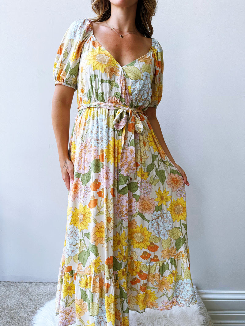 Fairy Puff Sleeve Midi Dress