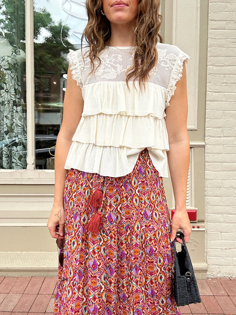 Bad Romance Tiered Tank in Ivory
