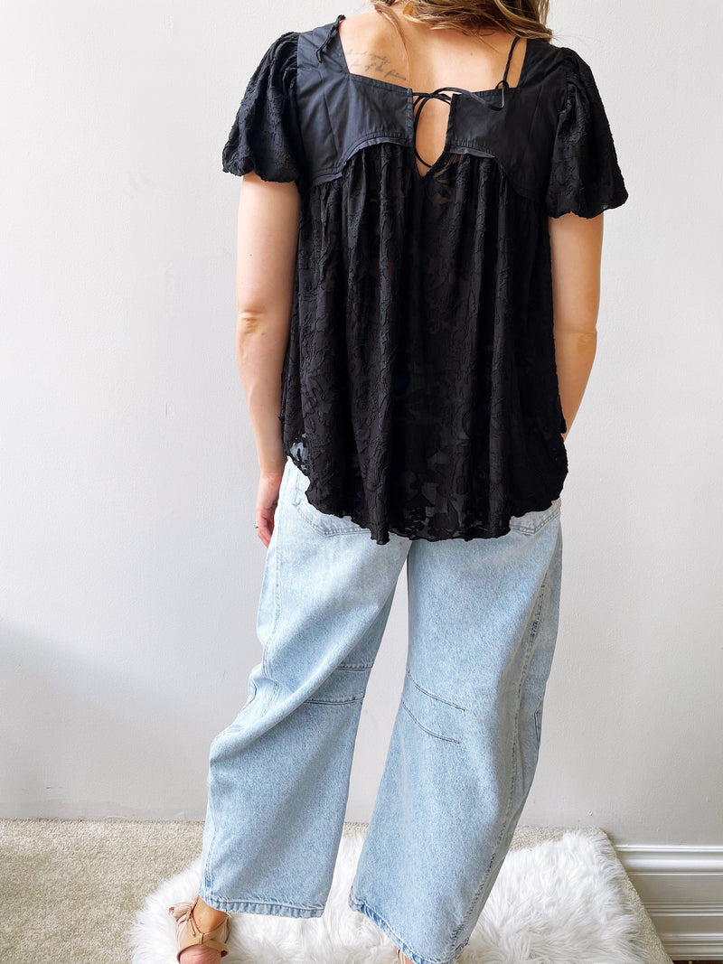 Sunrise To Sunset Blouse in Washed Black