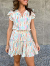 Watercolor Tiered Mini Dress