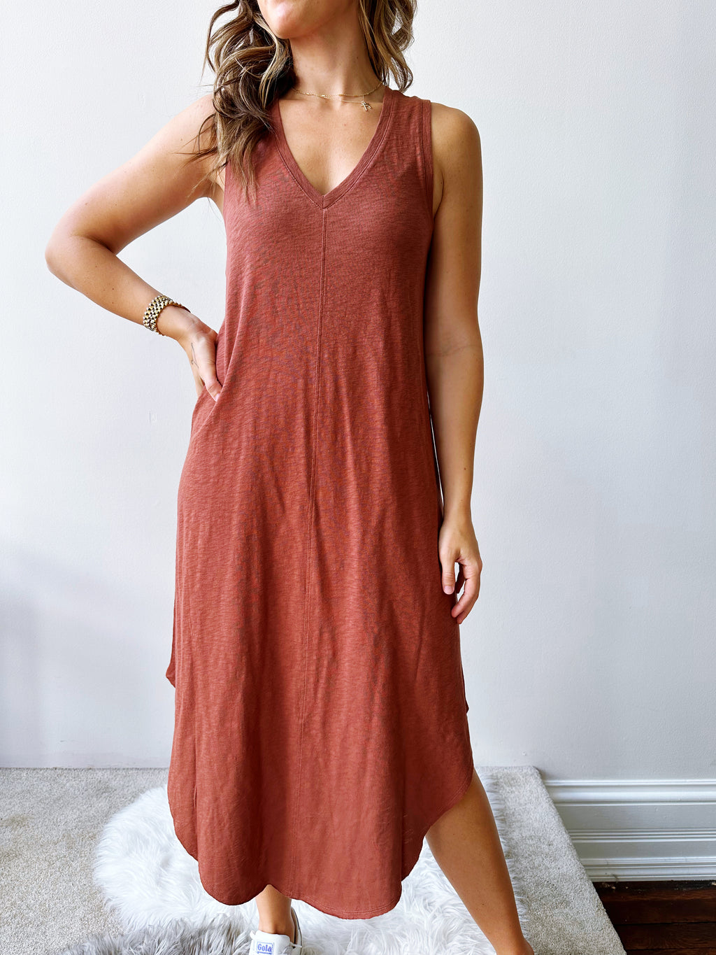 Reverie Slub Midi in Rosewood