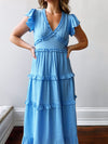 Ruffled Tea Length Dress