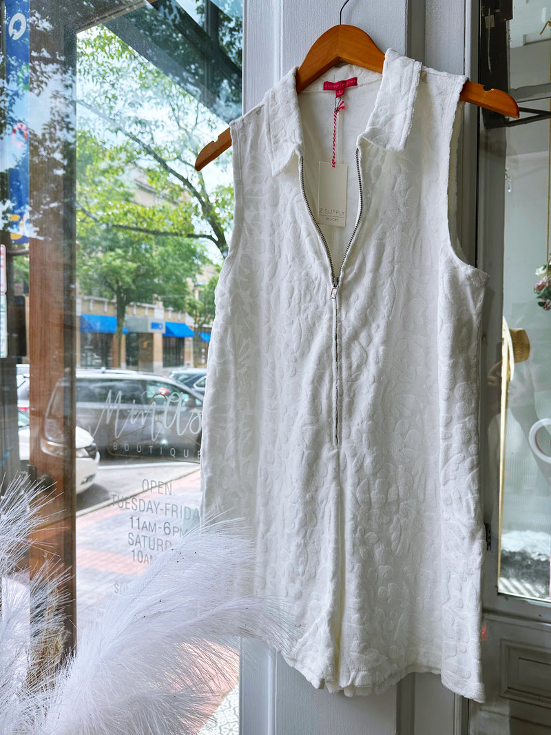 Cabo Terry Romper in White