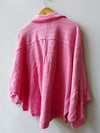 French Terry Collared Pullover in Bubblegum