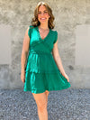 Ruffle Mini Dress in Green