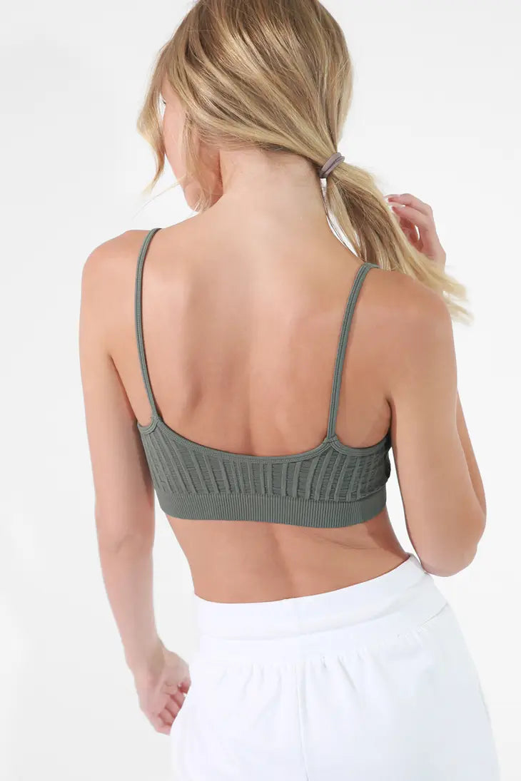 Ribbed V-Neck Bralette