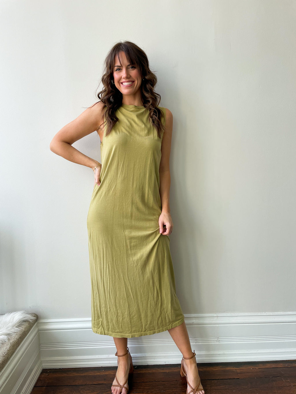 Gigi Vintage Wash Seamed Maxi Dress