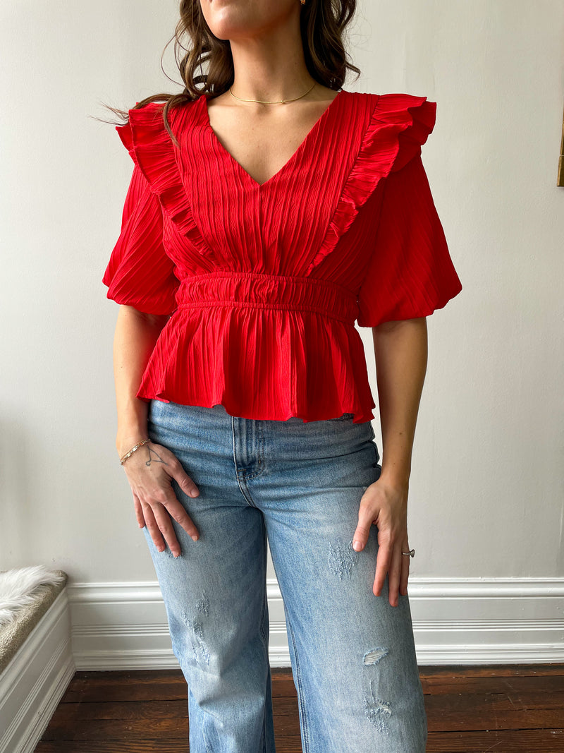 Raven Peplum Top