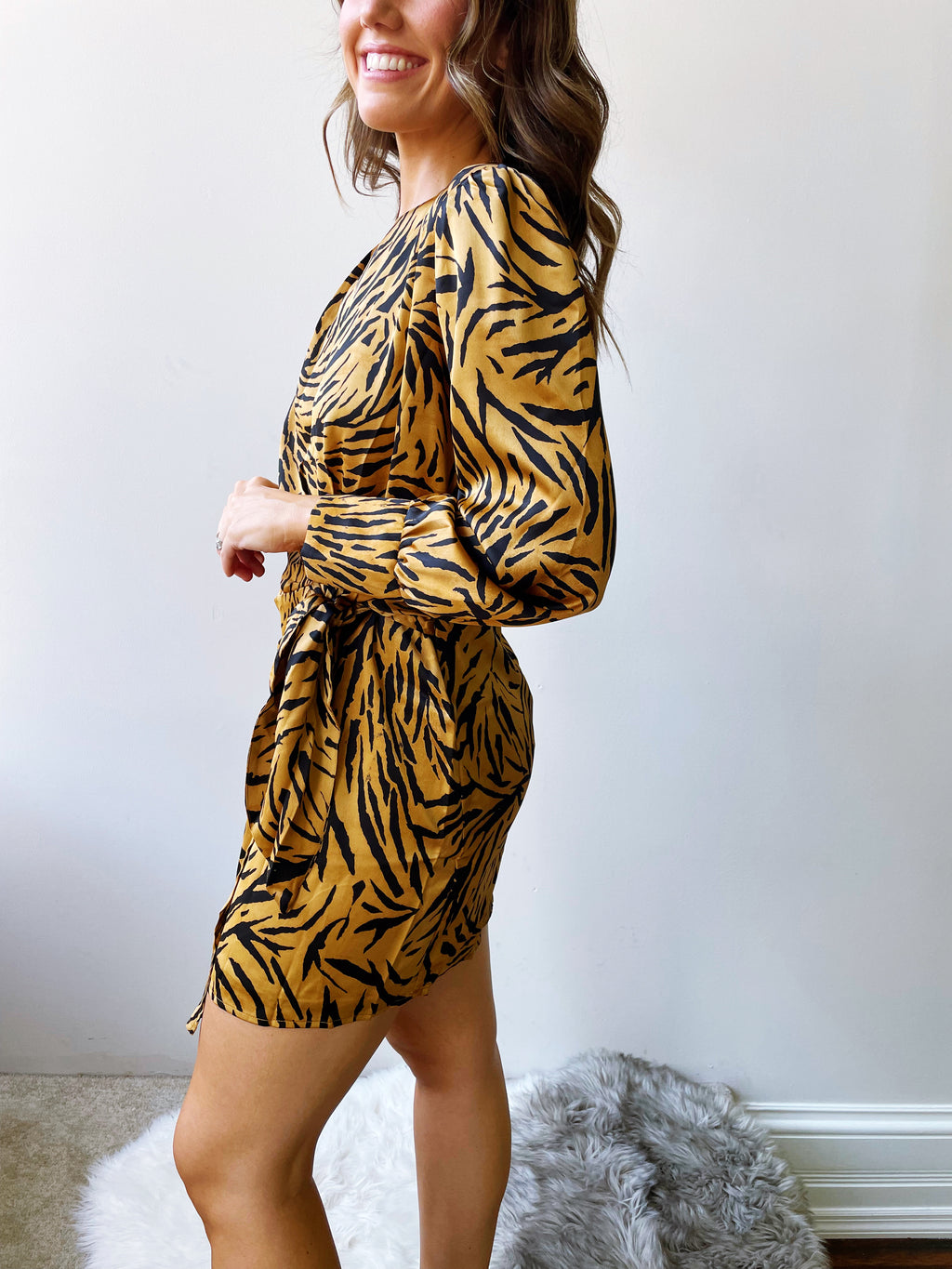 Party Animal Faux Wrap Dress