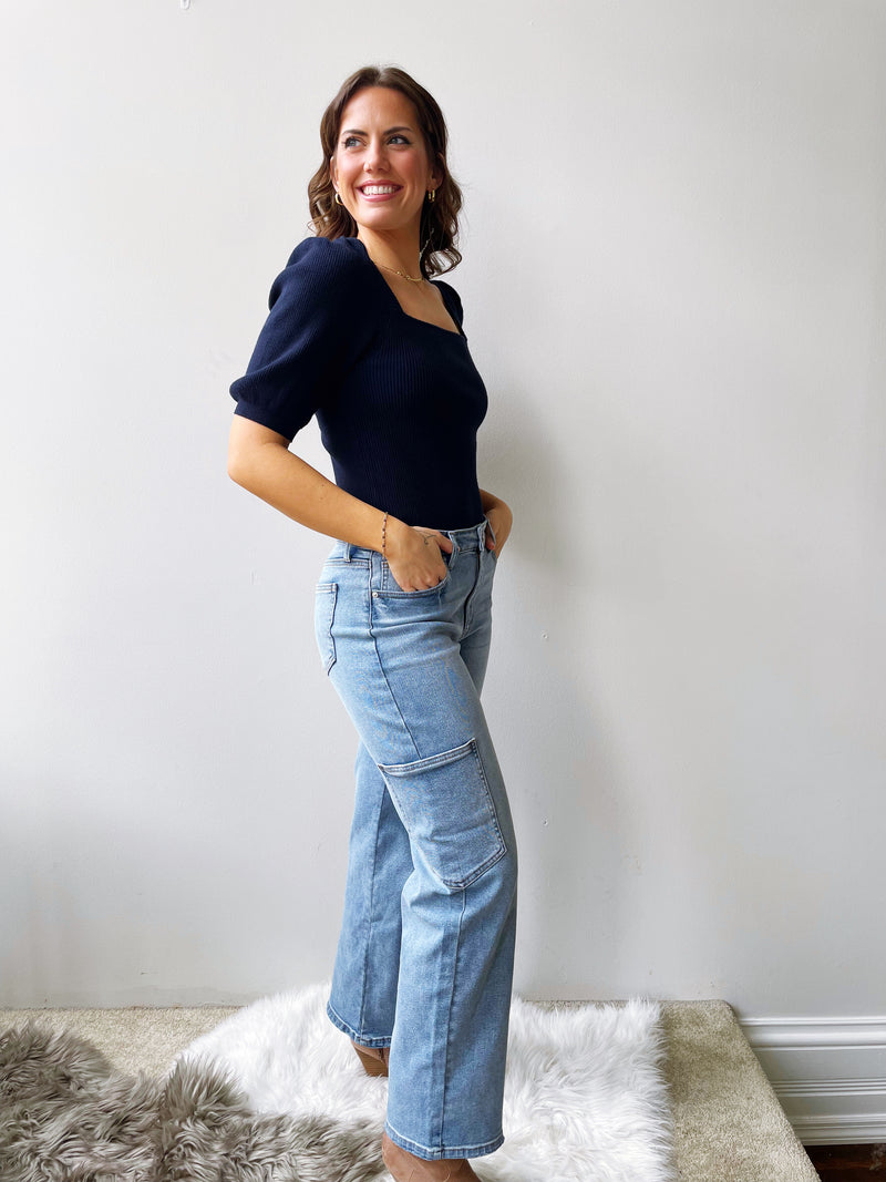 Sibyl Short Sleeve Sweater Top