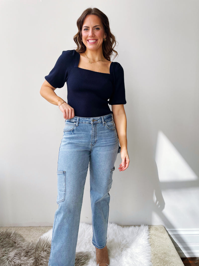 Sibyl Short Sleeve Sweater Top