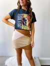 Colorblock Suede Mini Skirt