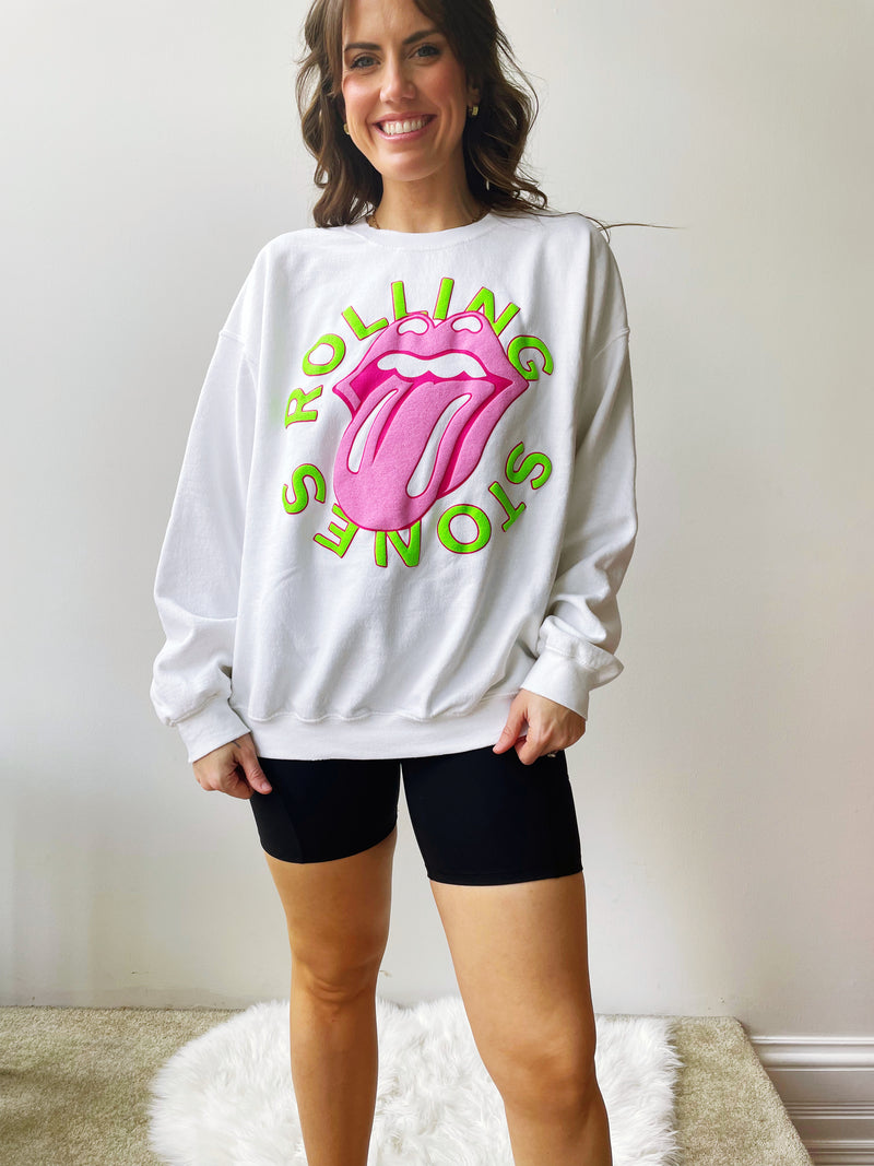 Rolling Stones Neon Puff Pullover