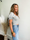 Mint Sand Smocked Top