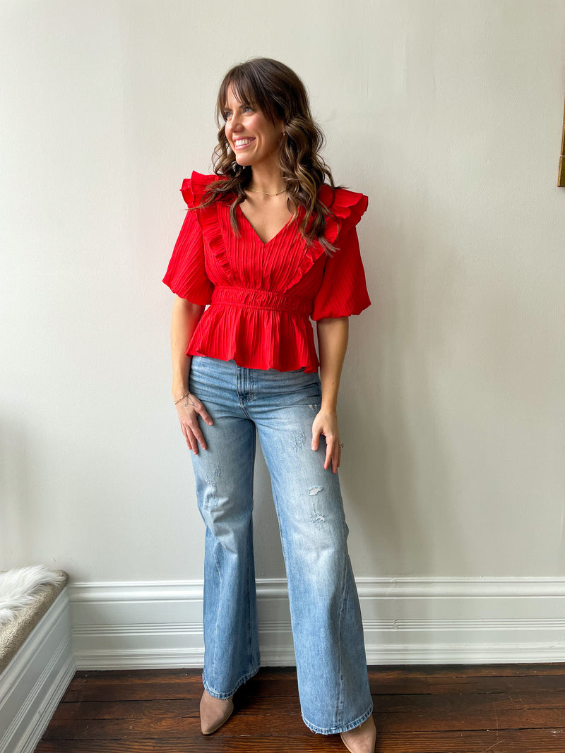 Raven Peplum Top