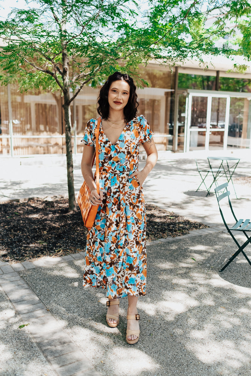 Bright Blooms Midi Dress