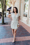 Breezy Sage Wrap Dress