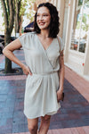Breezy Sage Wrap Dress