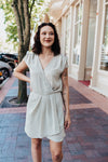 Breezy Sage Wrap Dress
